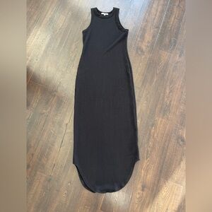 ANTISTAR Black Ribbed Knit Sleeveless Fitted Maxi Tank Dress Size Small
